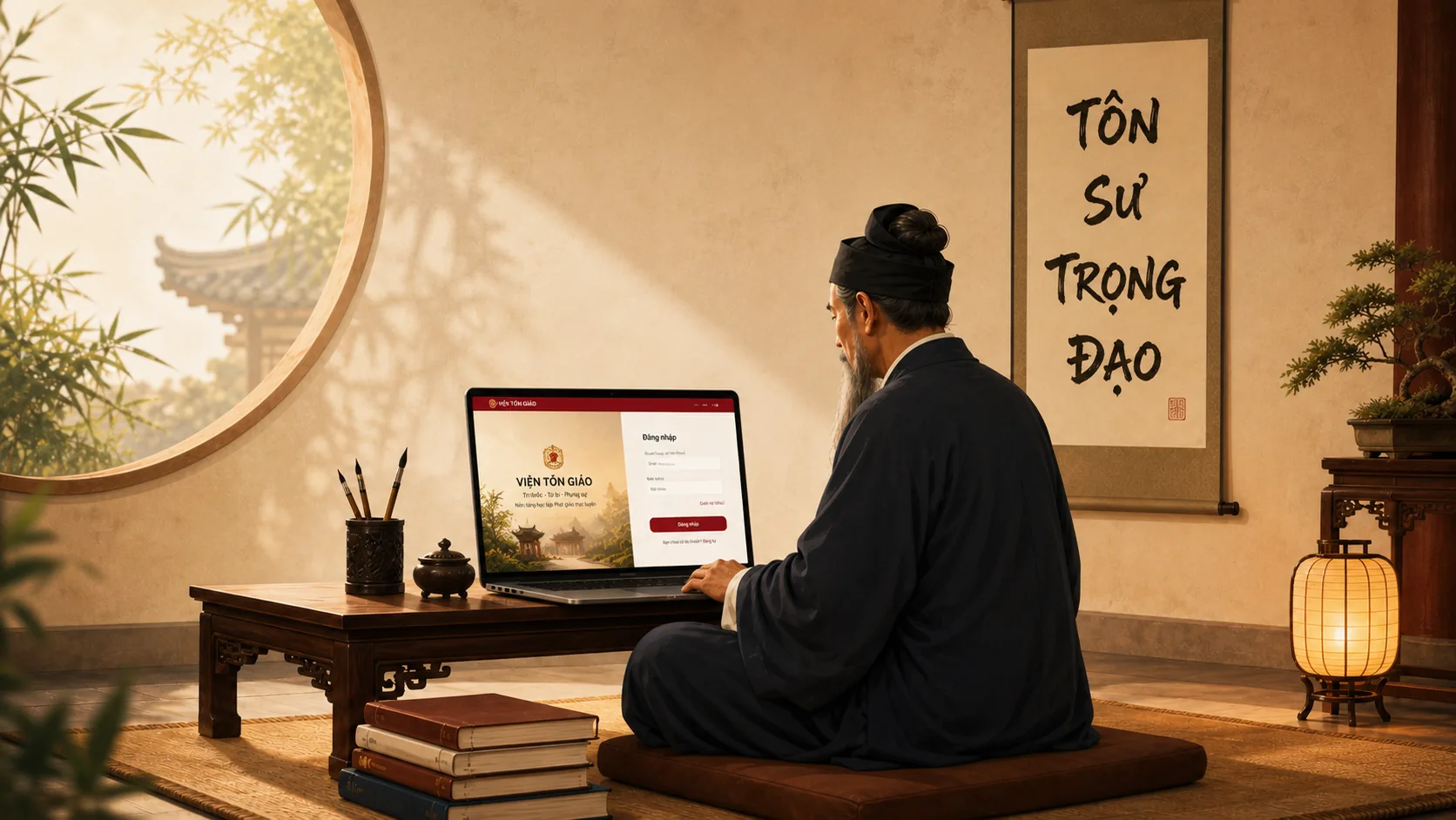 Không gian học online yên tĩnh